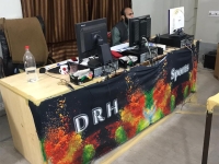 Custom Printed Sports Banner Display at Office Desk