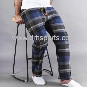 Navy Blue Checkered Flannel Pants Manufacturers in Fermont